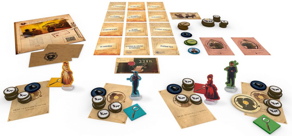 plateau et pions de watson et holmes jeu de societe competitif chez space cowboys